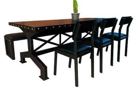 ชุดโต๊ะอาหาร 6 ที่นั่ง THE WILD FURNITURE รุ่น MAGPIE 180 ซม. สีไม้โอ๊ค/ดำ_1